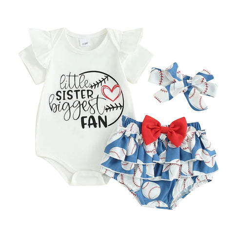 Image of Little Sis Baseball Fan Outfit