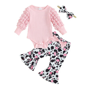 Puff Cow Print Outfit