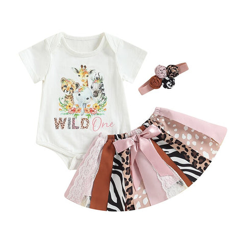 Image of Wild One Baby Girl Outfit