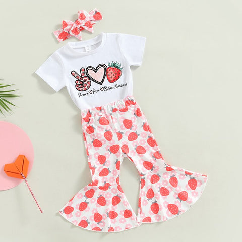 Image of Peace Love Strawberries Outfit