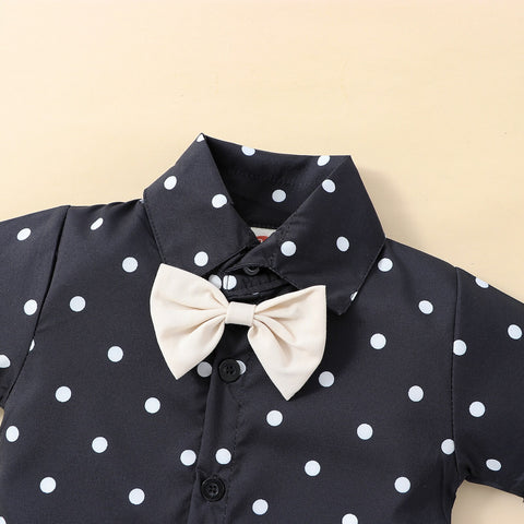 Image of Elegant Polka Dot Boy Outfit