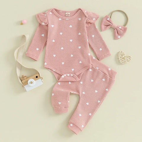 Image of Soft Heart Baby Outfit - 3 Colors