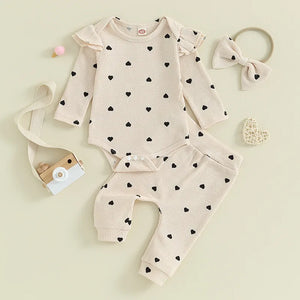 Soft Heart Baby Outfit - 3 Colors