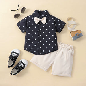Elegant Polka Dot Boy Outfit