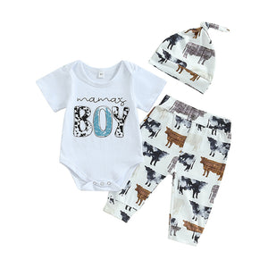 Mama's Boy Cow Print Outfit