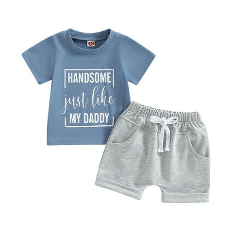 Image of Handsome Like Dad Summer Outfit
