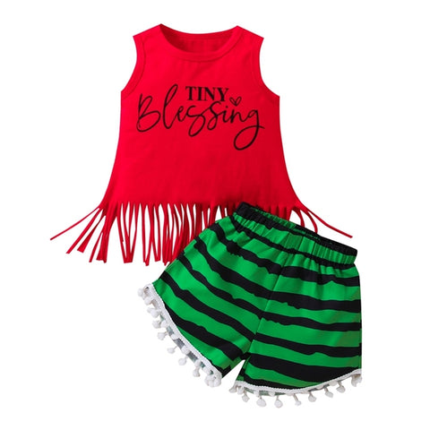 Image of Tiny Blessing Watermelon Outfit