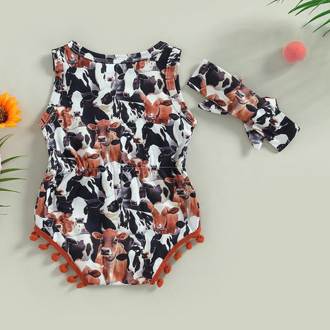 Image of Cow Print Fringe Outfit