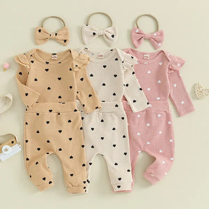 Soft Heart Baby Outfit - 3 Colors