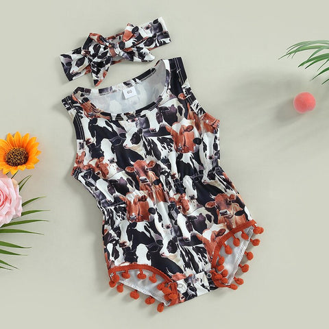 Image of Cow Print Fringe Outfit