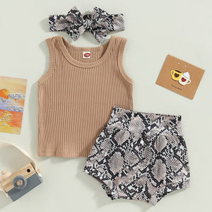 Snake-Print Baby Girl Outfit
