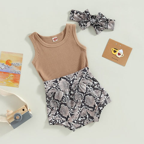 Image of Snake-Print Baby Girl Outfit
