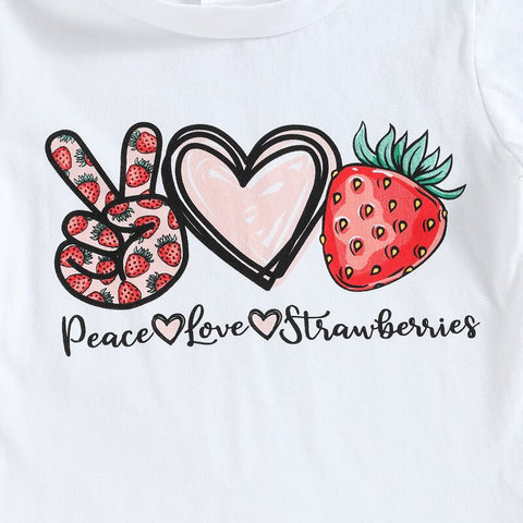 Image of Peace Love Strawberries Outfit