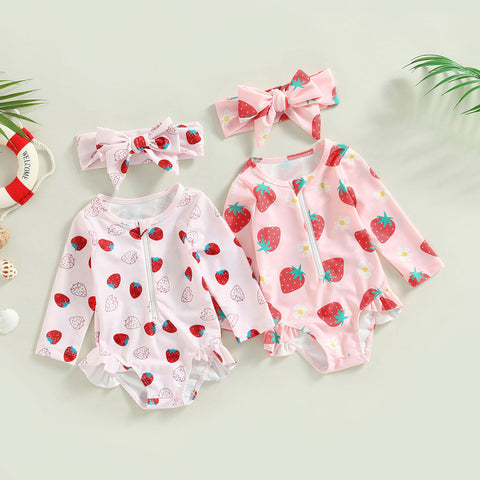 Image of Strawberry Print Beachwear - 2 Styles