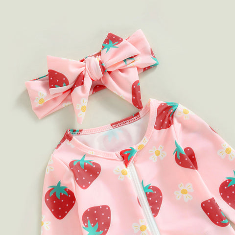 Image of Strawberry Print Beachwear - 2 Styles