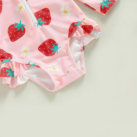 Image of Strawberry Print Beachwear - 2 Styles