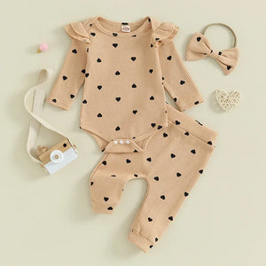 Soft Heart Baby Outfit - 3 Colors