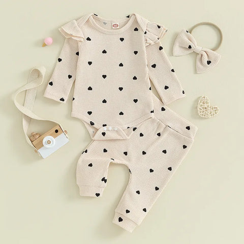 Image of Soft Heart Baby Outfit - 3 Colors