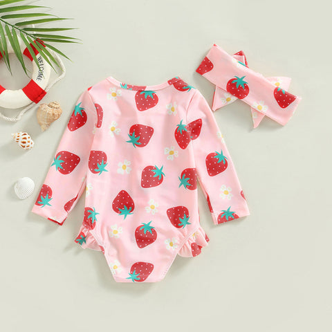 Image of Strawberry Print Beachwear - 2 Styles