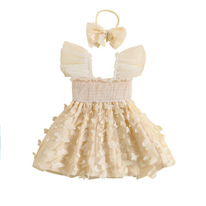 Butterfly Princess Beige Dress