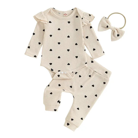 Image of Soft Heart Baby Outfit - 3 Colors