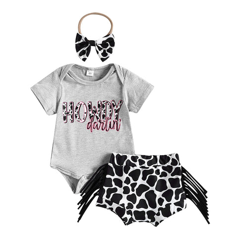 Image of Howdy Darlin Cow Print Outfit