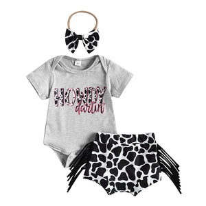 Howdy Darlin Cow Print Outfit