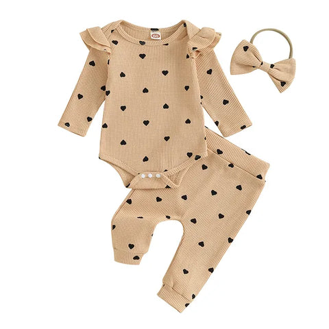 Image of Soft Heart Baby Outfit - 3 Colors