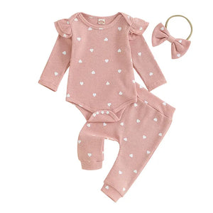 Soft Heart Baby Outfit - 3 Colors